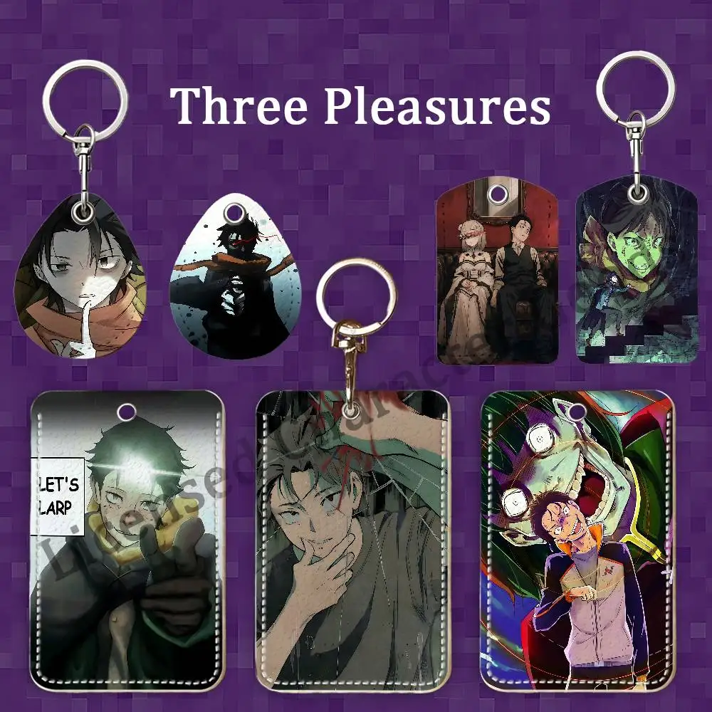 S-Subaru N-Natsuki Rectangle Card Case Keychain Access Card Bag Key Tag Ring Leather Card Holder Key Ring Access