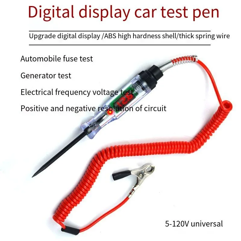 12V 24V Car Test Light Digital LED Circuit Tester Multifunctional Automotive Voltage Tester Pen for Electrician Specialized