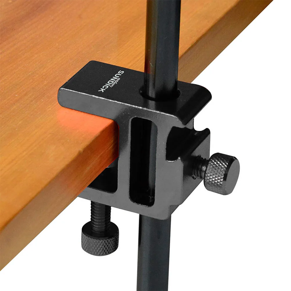 2 pçs suporte de luz pólo braçadeira de mesa clipe ajustável lanterna suporte clipe para pólo de luz para acampamento ao ar livre lanterna câmera