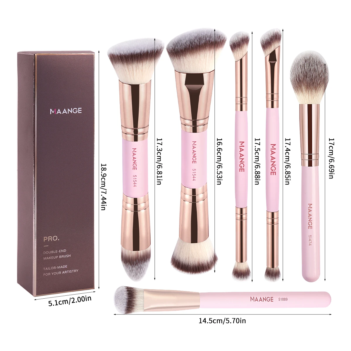 MAANGE デュアルヘッド多機能ファンデーションメイクブラシコンシーラー液体クリーム化粧品ブレンドプレミアム美容ツール