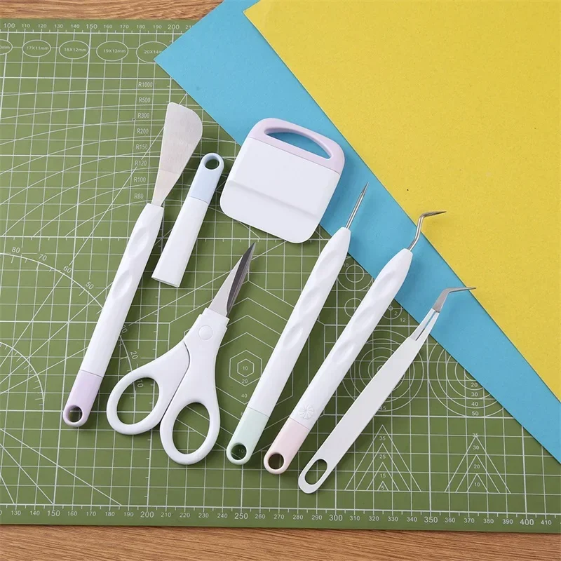 DIY 6pcs/set Craft Vinyl Weeding Tools Set Scrapbook Silhouette Relief Carving Tool Kit For Cricut Maker Silhouettes Hand Tools