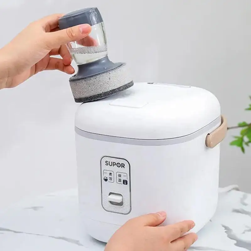 1Pc Portable Kitchen Soap Dispensing Dishwashing Tool Brush Easy Use Scrubber Wash Clean Tool Kitchen Cleaning Tool