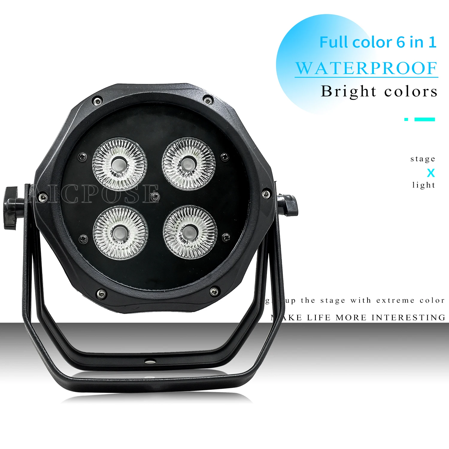 4X18W RGBWA UV 6in1 Par Led Outdoor Stage Light High Brightness Waterproof IP65 Led Waterproof Par Light Wall Washer