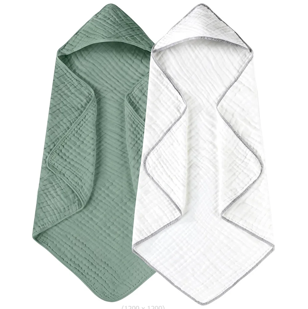 Hooded Baby Bath Towel 6 Layer Cotton Gauze Soft Newborn Baby Swaddle Blankets Infant Wrap Receiving Blanket Toddler Bathrobe