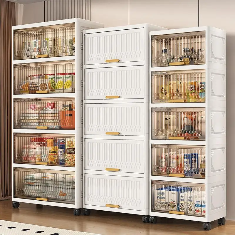 大容量プラスチック製衣類収納キャビネット、プルカバー付き折りたたみ式蓋、家庭用透明収納キャビネットオーガナイザー