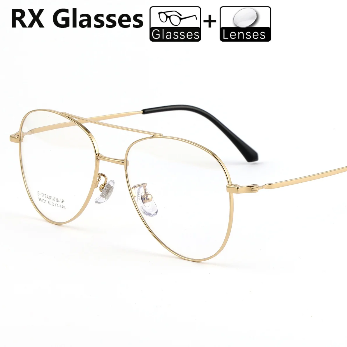 

RX Pilot Eyewear Women Men Prescription Glasses Optical Progressive Multifocal UV Resistance Clear Myopia Lenses Anti Reflectiv