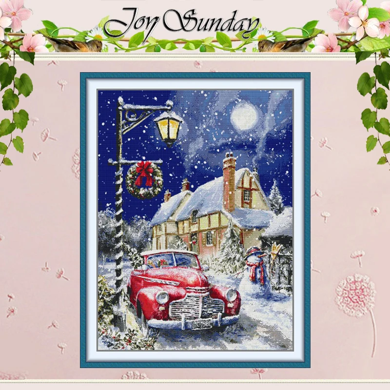 

Christmas Moonlight Patterns Counted Cross Stitch Set DIY 11CT 14CT 16CT Stamped DMC Cross-stitch Kit Embroidery Needlework