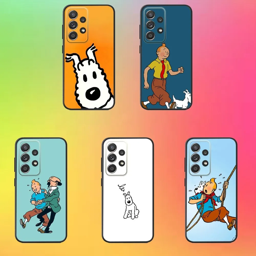 

Cartoon T-Tintins Phone Case For Samsung S25,S24,S21,S22,S23,S30,Ultra,S20,Plus,Fe,Lite,Note,10,9,5G Black Cover