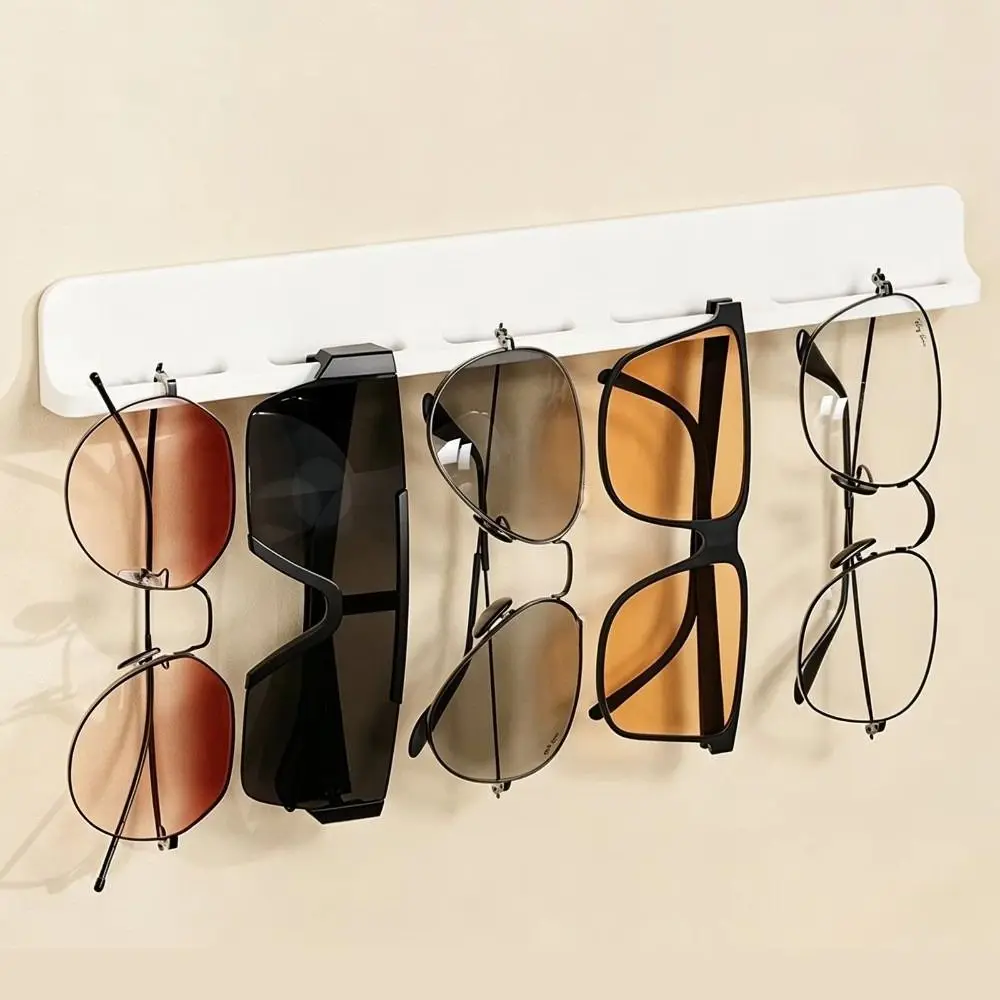 Silicone Sunglasses Storage Rack Wall Mounted Multi-Slot Glasses Organizer Rack Minimalist Style Self-Adhesive