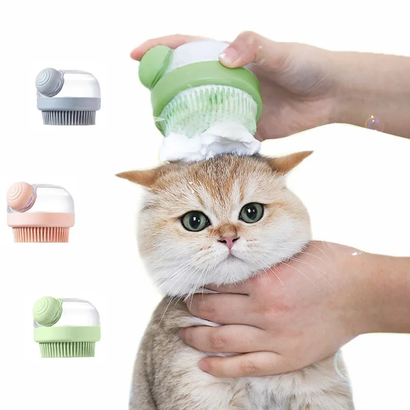 

Cat Dog Bath Brush Soft Silicone Dog Shampoo Cat Shower Brush with Shampoo Dispenser Pet Grooming Cleaning Pet Products