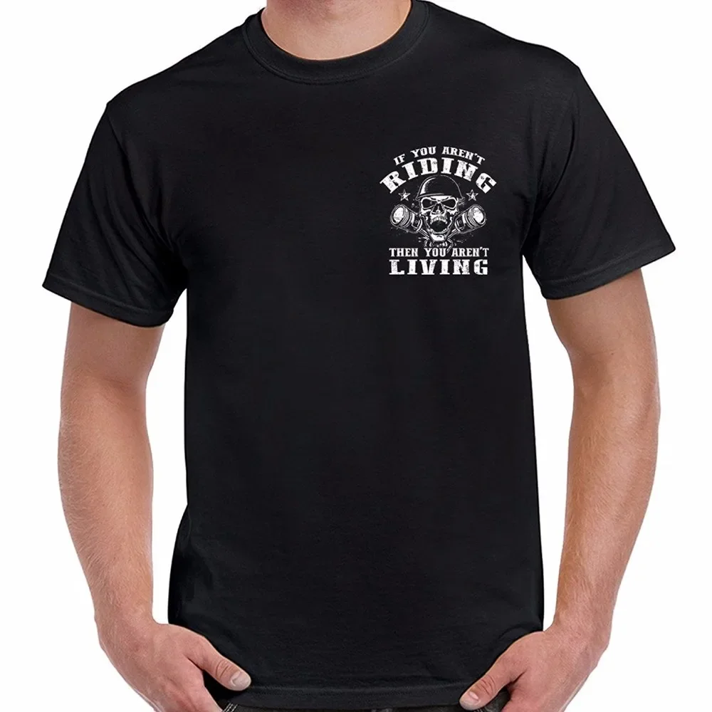 Sleeve Tops Tees Free Shipping Motorcycle Addict Riding Is Living Piston Skull Tee Shirt