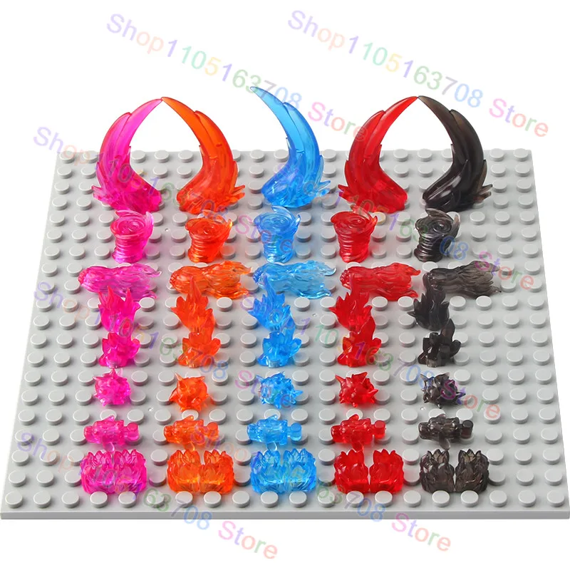 PJD6-45 MOC Flame Slash Special Effects Attack Accessories for 4.5CM Anime Bricks Dolls Building Blocks Birthday Christmas Gift