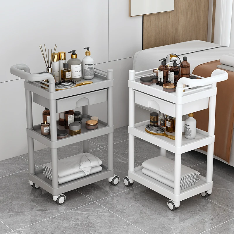 Medical Beauty Utility Cart, Rolling Treatment Instrument Trolley, Salon Storage Shelf, Nurse Equipment Organizer for Clinics