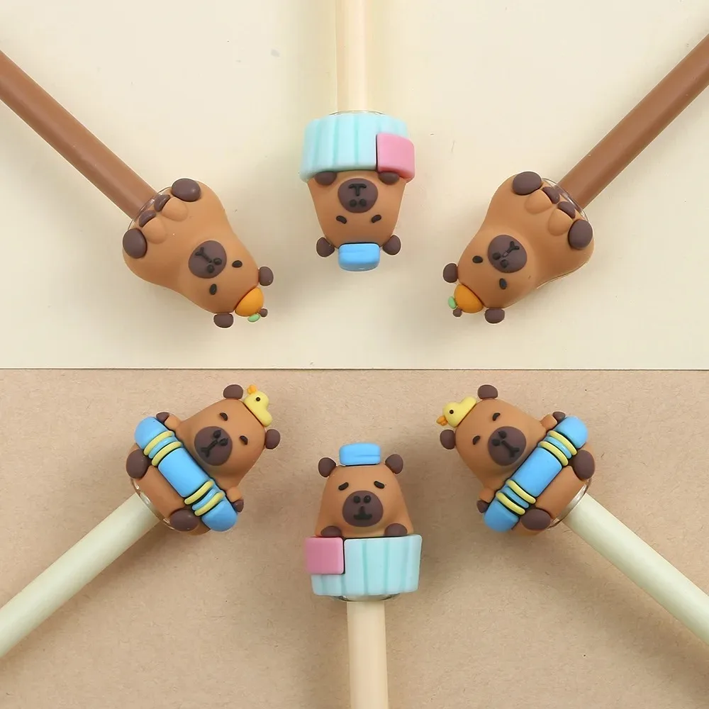 

Black Ink Capybara Gel Pens Stationery Cartoon Happy Capybara Neutral Pen Creative Brown Capybara Press Gel Pen Office Writing