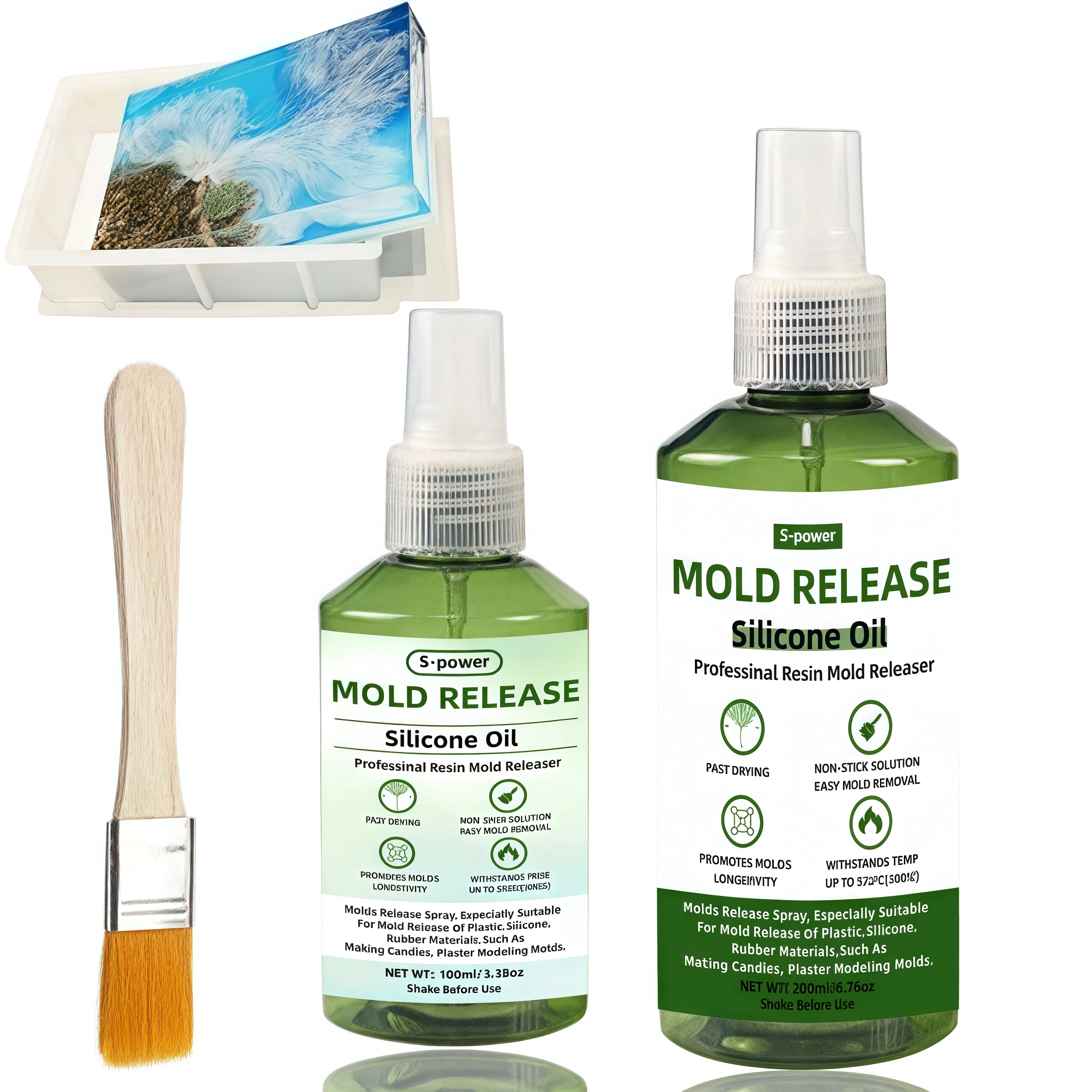 3.3oz Molds Silicone Oil Release Spray for Candle Making And Epoxy Resin - Promotes Mold Longevity, Withstands High Temperature