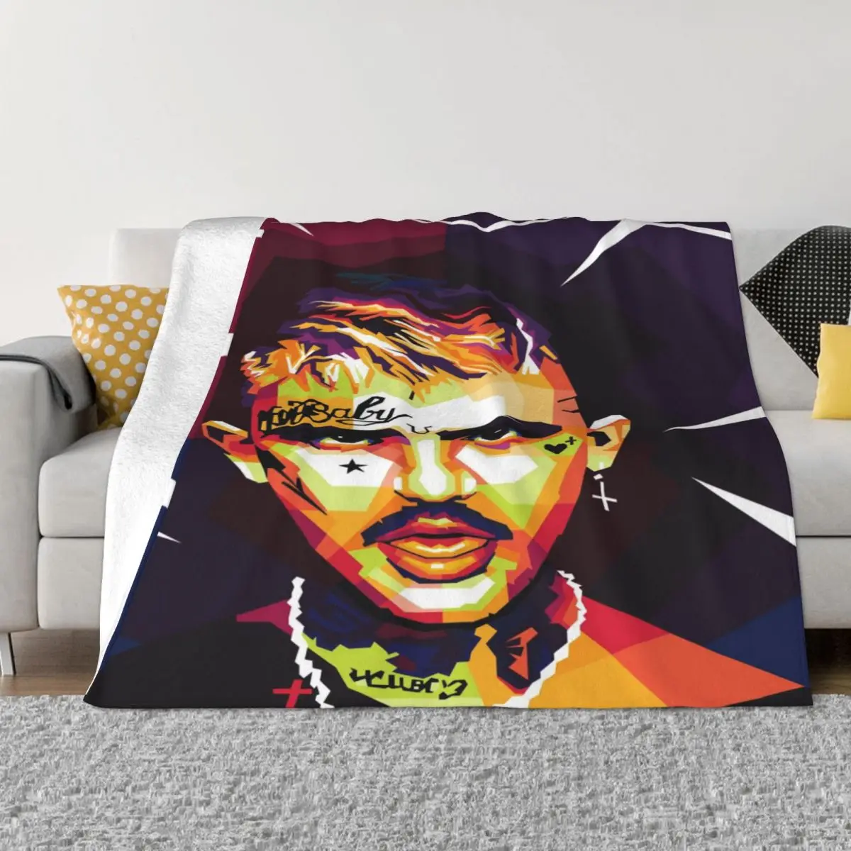 

Lil Peep Wpap Pop Art Soft Blanket Thick Warm Winter Bedspread Double Blanket Office Nap Shawl Sofa Cover Retro Fluffy Bedspread