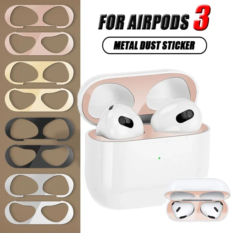 Ultrathin Metal Dust Sticker for Iphone AirPods 3 1 2 Earphone Cover Charging Case Headphone Charging Box Protector Accessories