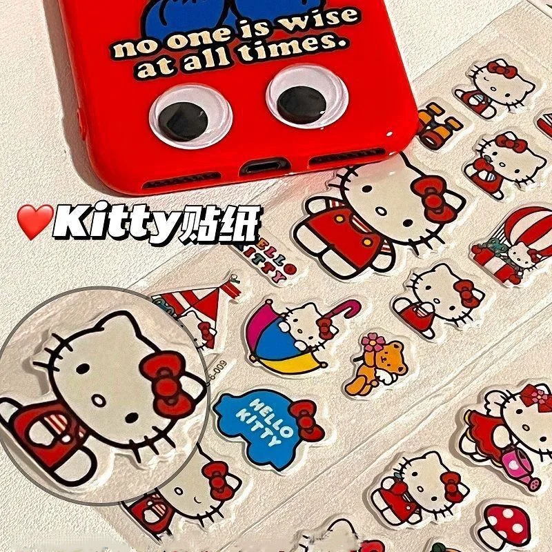 サンリオハローキティステッカー漫画かわいいバブルステッカー女の子男の子報酬ステッカー DIY CCD デスクトップ日記帳水カップ装飾