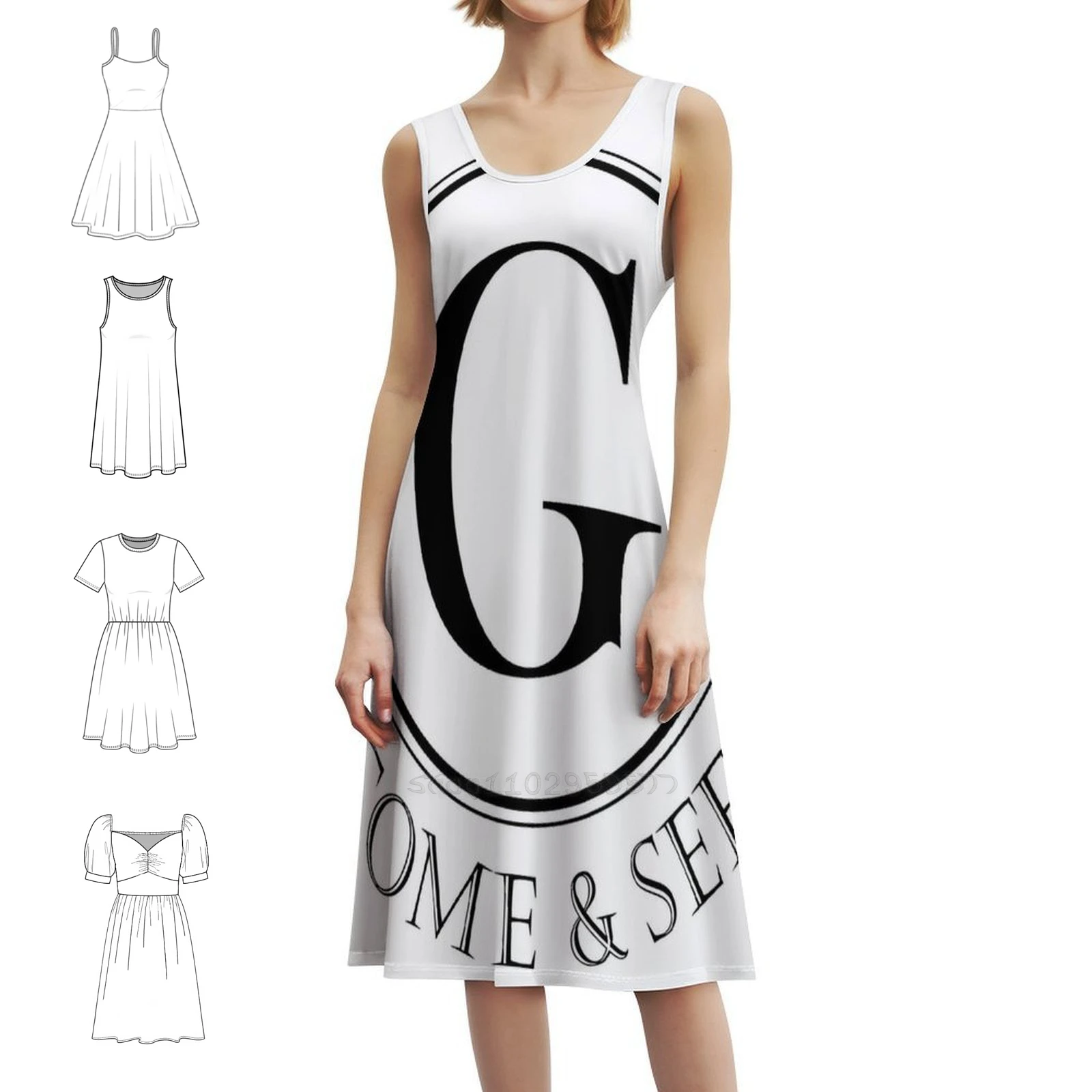 Grimoire Publishing Ltd Logo Women's Elegant Party Dress A-Line Dress With Short/Long/Sleeveless Options Grimoire Publishing