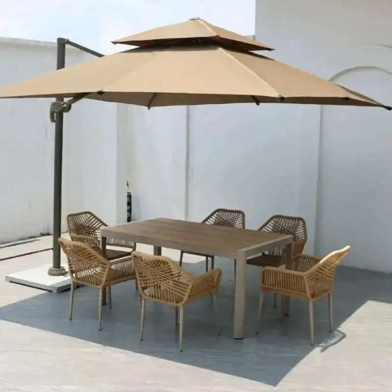 アルミ合金屋外テーブルと椅子テラステーブルと椅子ガーデン家具セット北欧レジャー籐椅子中庭用