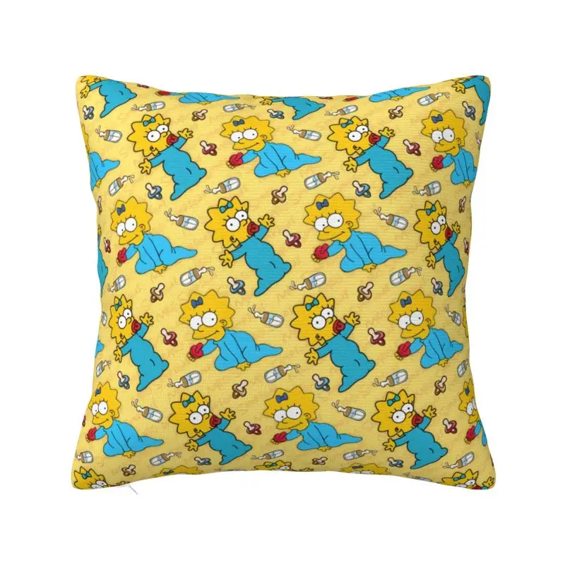 Custom Luxury The Simpsons Marge Maggie Cushion Cover 45x45cm Polyester Pillow Case for Sofa Car Square Pillowcase