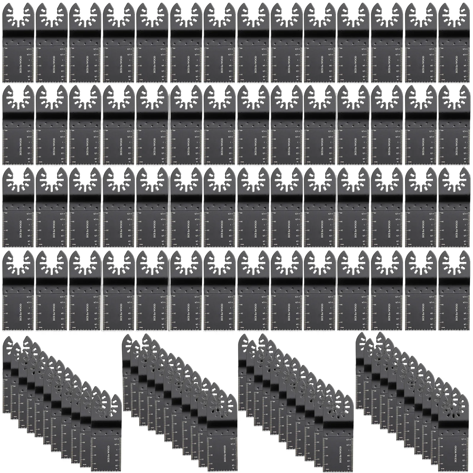 SucceBuy 100PCS Oscillating Saw Blades Quick Release Multitool BladesKit HCS Tool Blades Cut Cutter for Wood Plastic Metal Nails