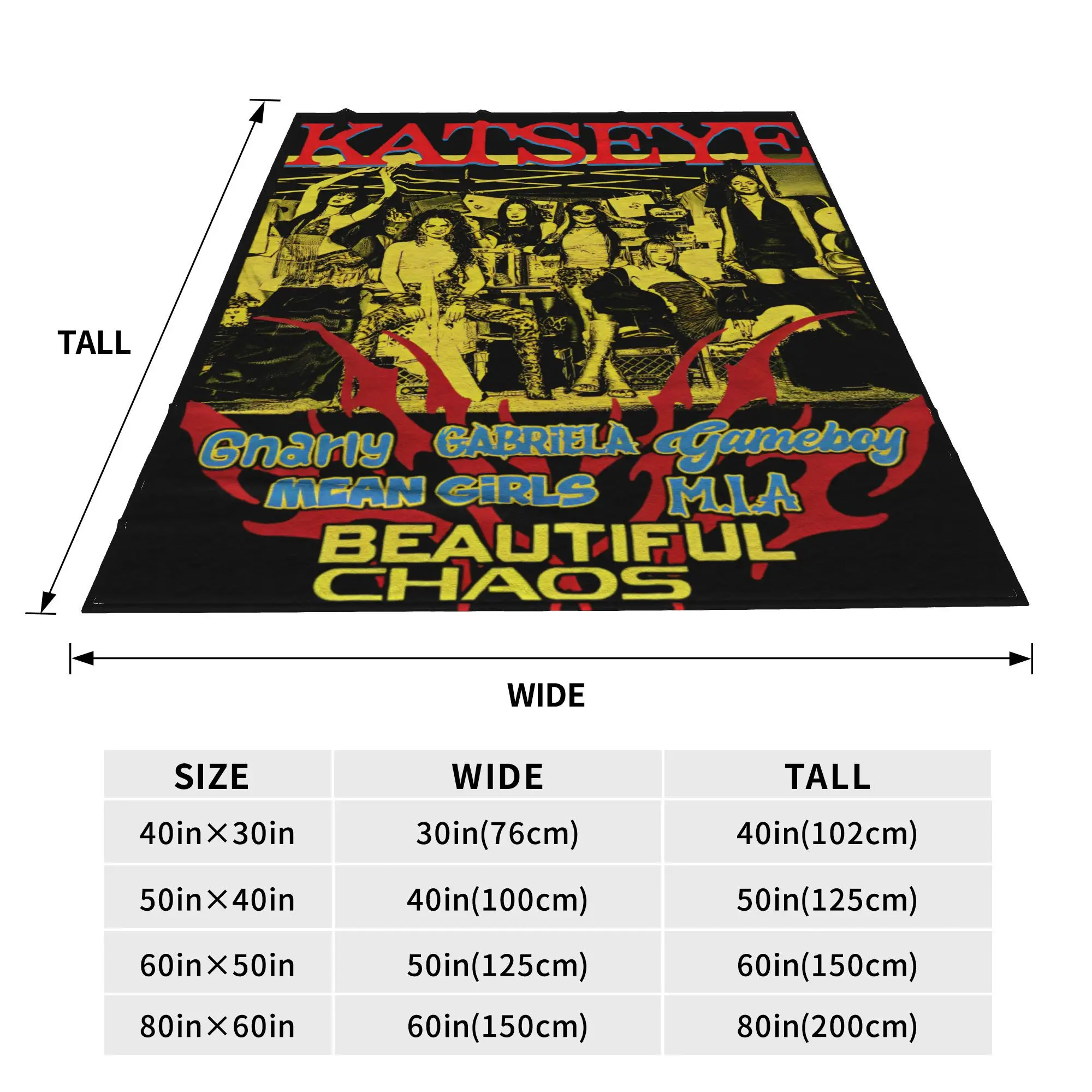 Katseye Gnarly غابرييلا بطانية جميلة الفوضى قائمة التتبع الفانيلا رمي البطانيات تكييف الهواء الديكور لينة الدافئة المفرش ،