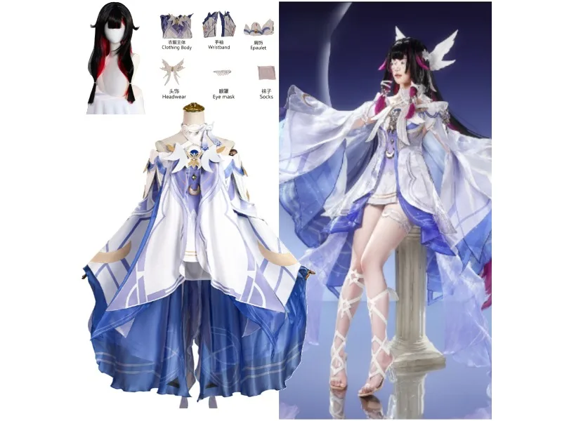 

Genshin Impact Moon Maiden Columbina Cosplay Costume Game Costume Suitable for Dances Parties Goddess Outfits Aesthetic Style
