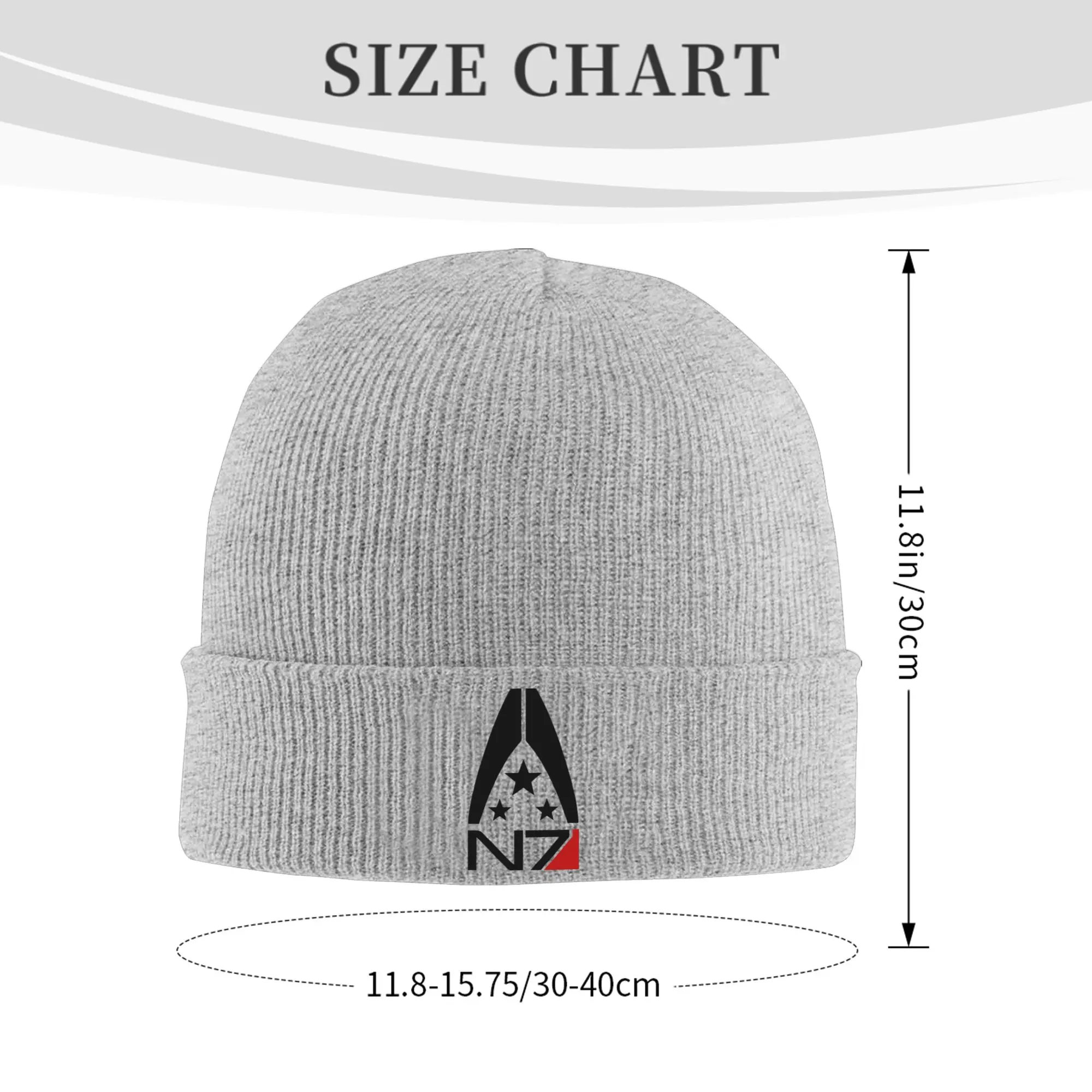 Custom N7 Mass Effect  Bonnet Hats  Street Knit Hat For Women Men Autumn Winter Warm Video Game Skullies Beanies Caps