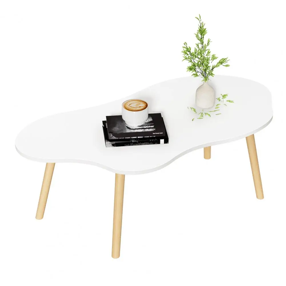 

80cm Small Coffee Table, Mid Century Modern Tea Table, Living Room Center Minimalist Display Coffee Table with Cloud Shape (Whit