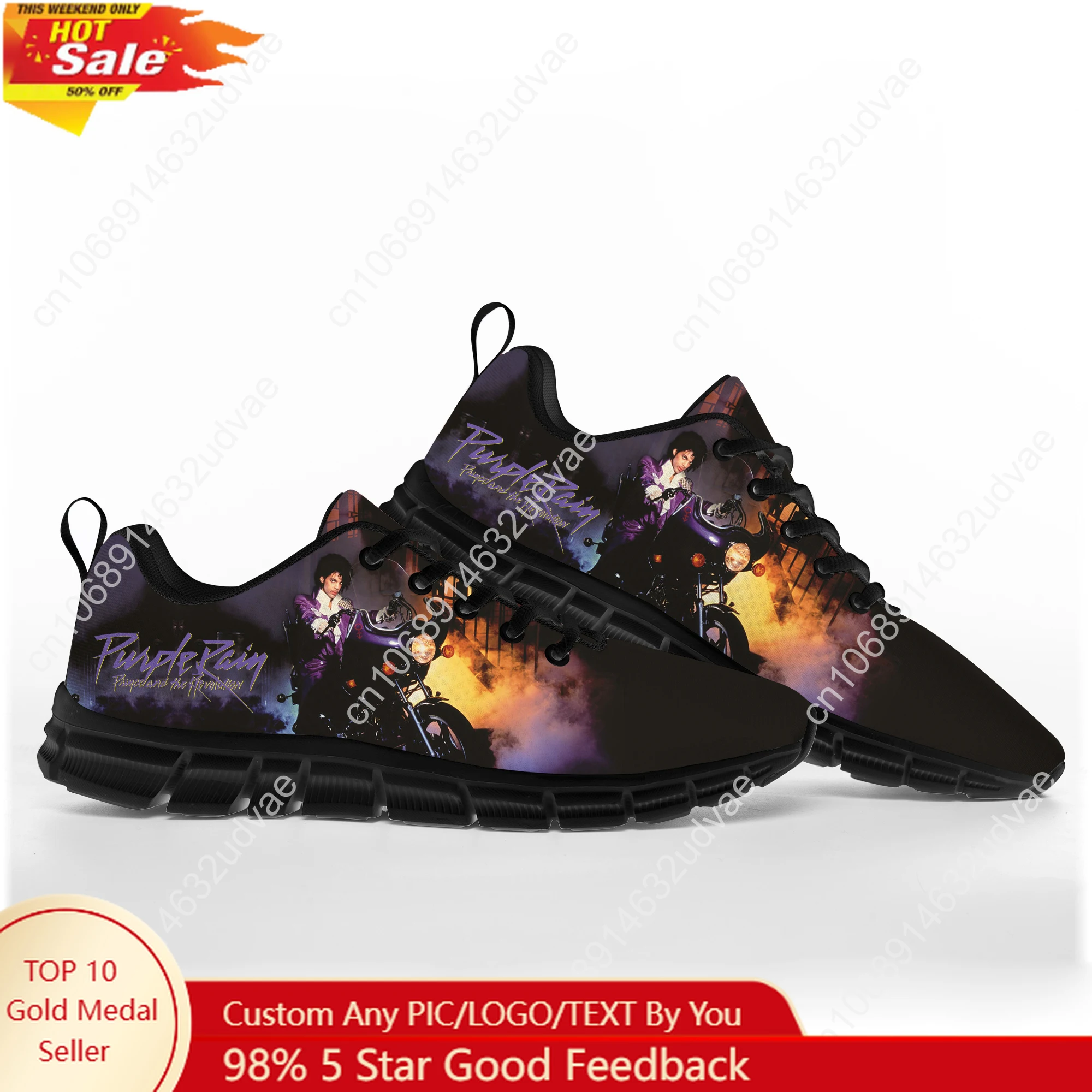 

Prince Rogers Nelson Sports Shoes Men Women Teenager Kids Children Sneakers Footwear Casual Custom Couple Shoes Black