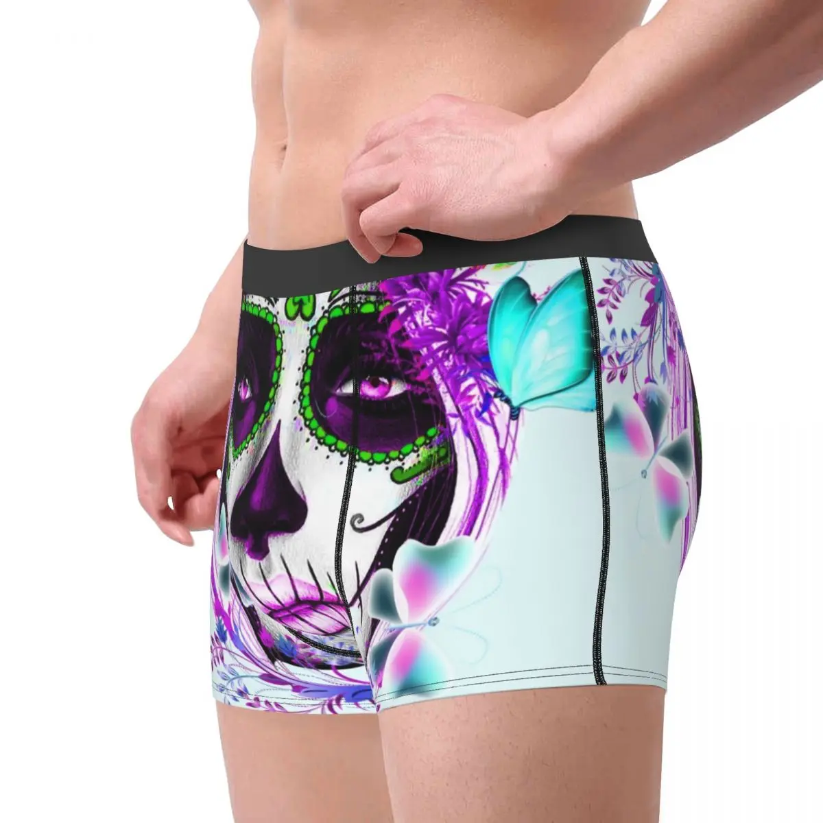 Man Catrina Mexican Sugar Skull Girl Underwear Sexy Boxer Shorts Panties Homme Soft Underpants S-XXL