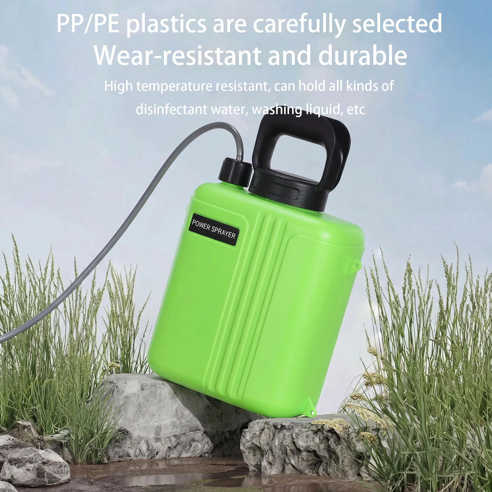 6/8L Battery Powered Sprayer with USB Rechargeable Handle 3 Mist Nozzles Electric Sprayer with Dual Spray Modes for Lawn Garden