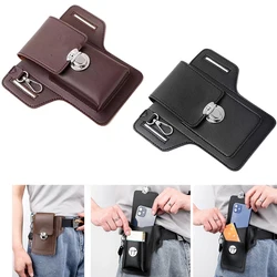 Fashion Men Multi-function PU Leather Waist Bag Mobile Phone Purse Outdoor Travel Sports Bum Pouch