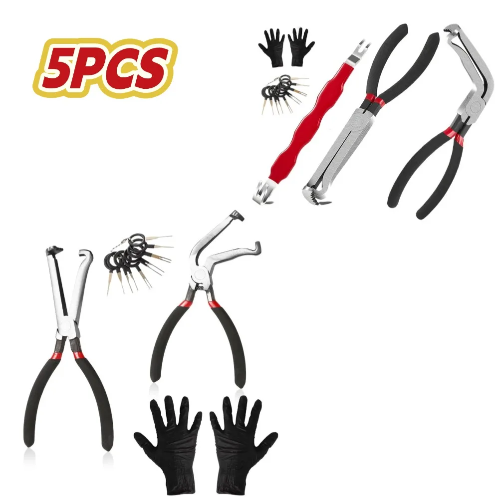 

1SET Electrical Disconnect Pliers Straight Power Cutter Curved Cutter Needle Remover Glove Motorcycle Automotive Repair Tools