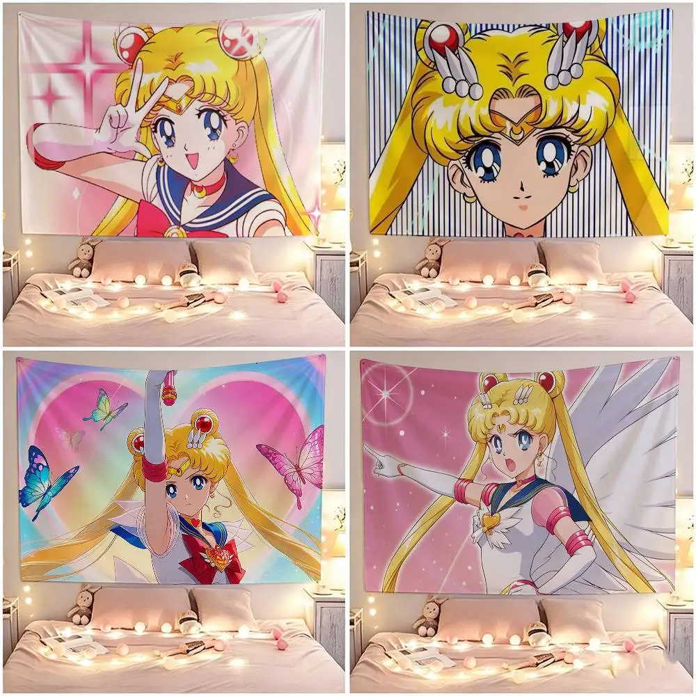 Cartoon Y-Sailor Moon Flags Suitable For Party Club Outdoor Interior Wall Decoration Banner Fans Gift