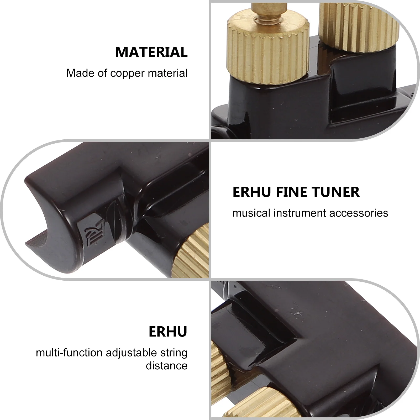 

Premium Erhu Qianjin Replacement Accessory Durable Copper Adjustable Tool Flexible String Part Erhu Tuning Easy Use