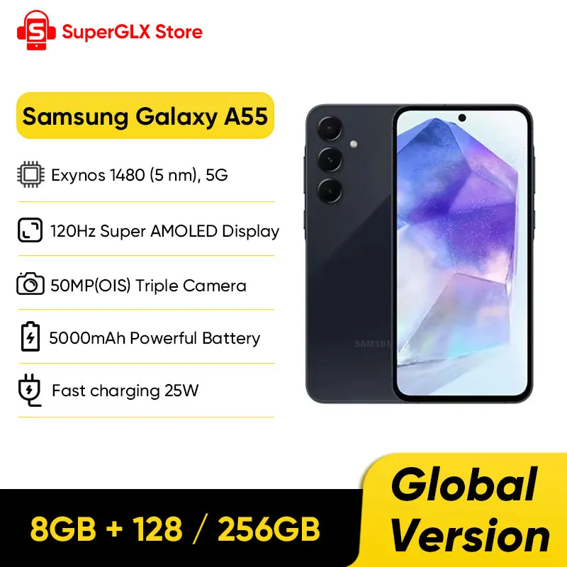 Global Version Samsung Galaxy A55 5G Exynos 1480 6.6