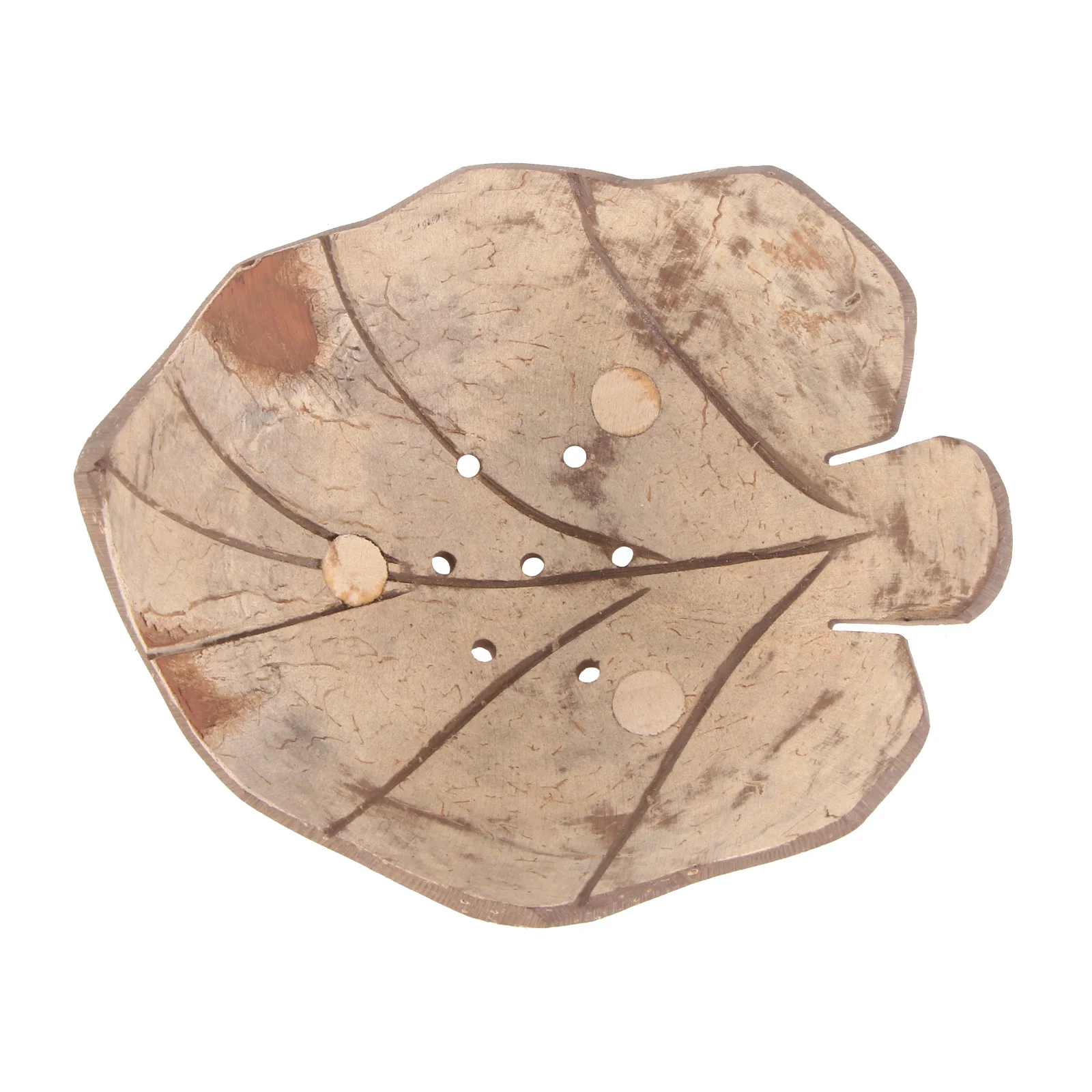 

Wooden Coconut Soap Dish Maple Leaf Shaped Bathroom Decorative Tray Easy Clean Storage Box Creative Soap Holder