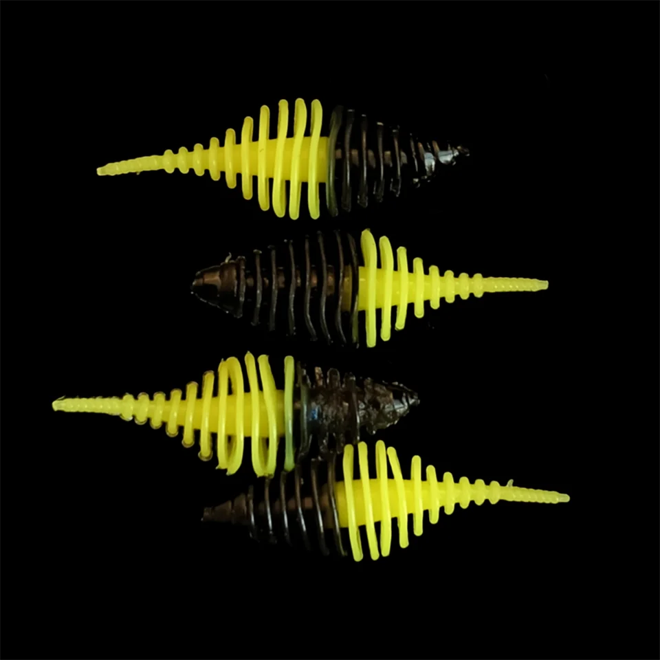 4 Stück 30mm 0,6g/50mm 1,5g Weich köder Wurm Angel köder Silikon köder Weich gummi zum Angeln Swimbait Künstlicher Leurre Souple