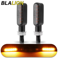 BLALION Mini Motorcycle LED Turn Signal Lights Amber Flashing Light Blinker Turn Signal Lamp 12V Moto Indicator Lamp Accessories