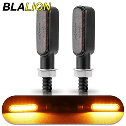 BLALION Mini Motorcycle LED Turn Signal Lights Amber Flashing Light Blinker Turn Signal Lamp 12V Moto Indicator Lamp Accessories