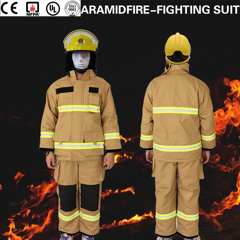 Traje antincendios EN469 impermeable térmico con tiras reflectantes