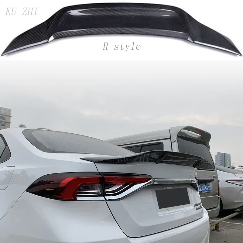 Real Carbon Fiber Rear Wing Trunk Lip Tail Spoiler For Toyota Corolla 2019 2020 2021 2022 2023 2024 R Style