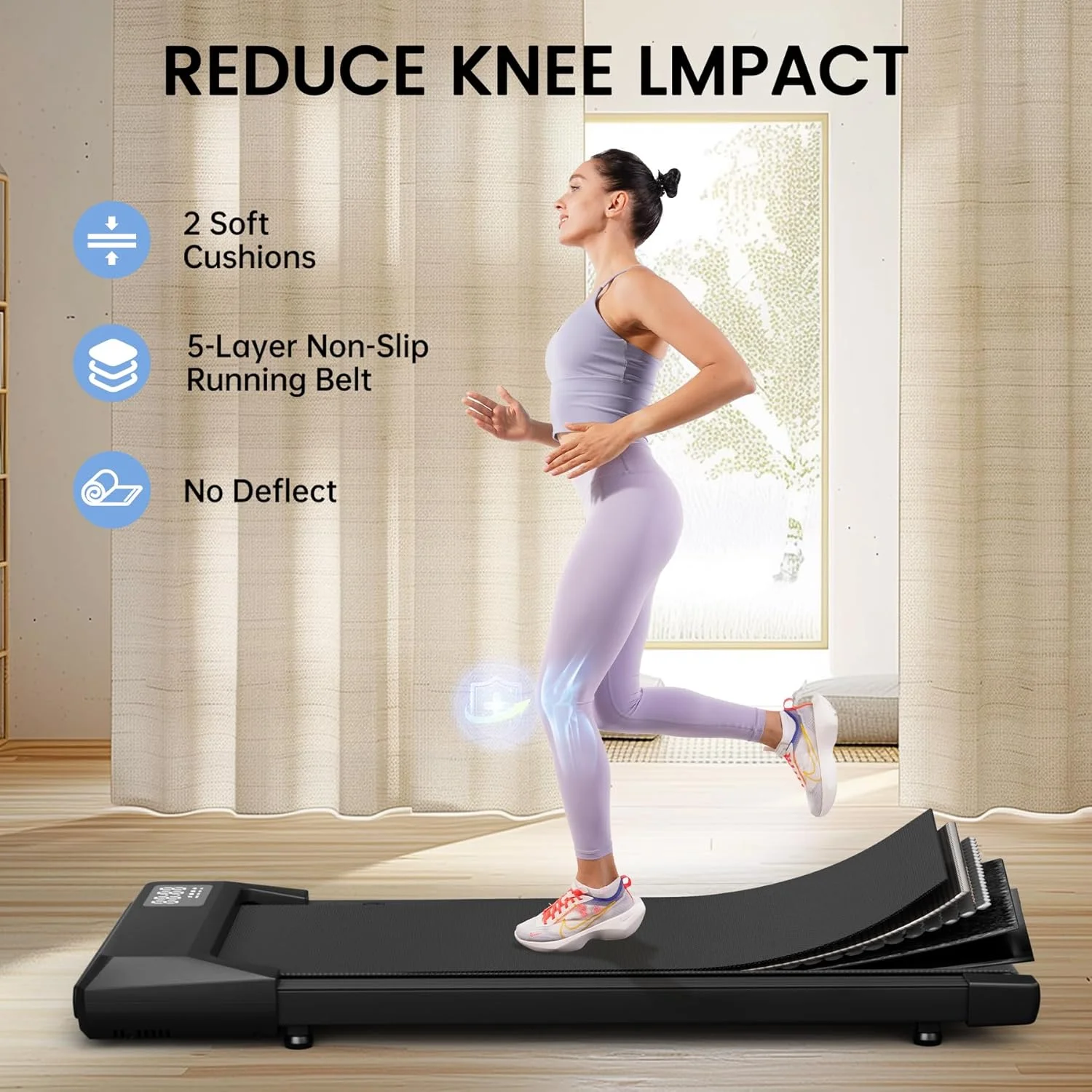 15,75 x 35,43 Zoll Laufbereich Laufband Pad Laufen Gehen unter dem Schreibtisch Übung Lauftraining Gehen Laufband – Detail 3