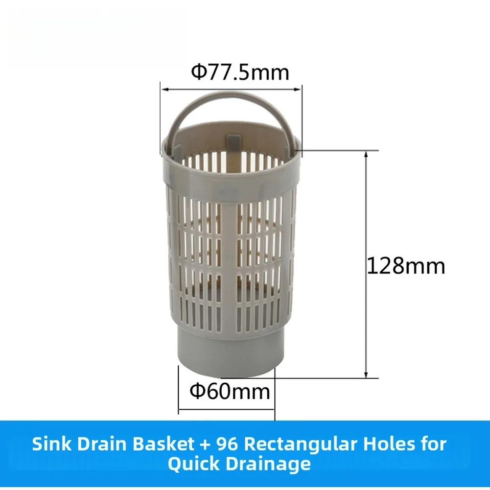 Sink Filter Basket Compatible with Standard Sink Drain Openings and Built with 96 Drain Holes for Reliable Function