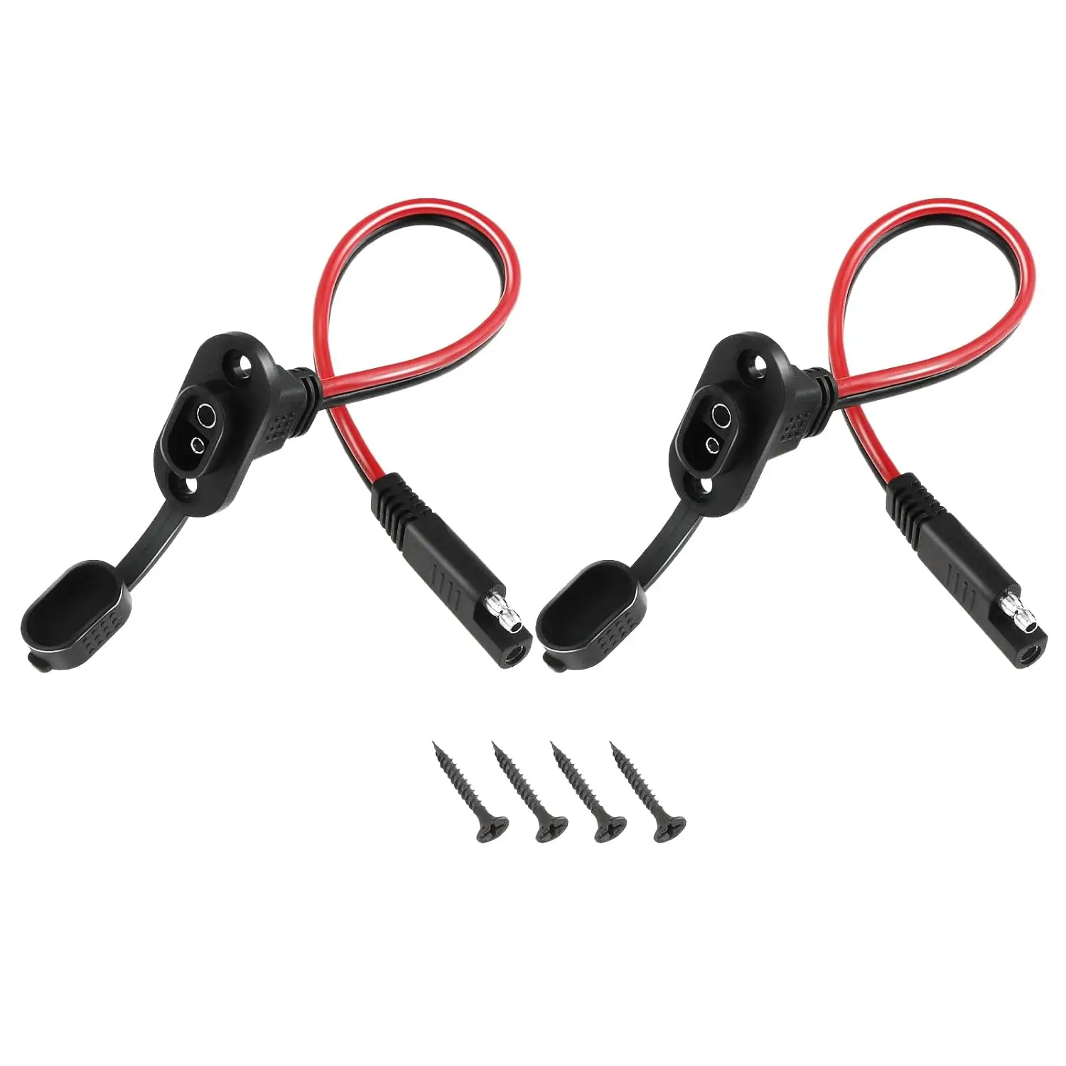 2Pcs SAE Quick Connector Harnesses 12AWG SAE Adapter Male Plug To Female Socket Cable for Solar Generator Battery Charger