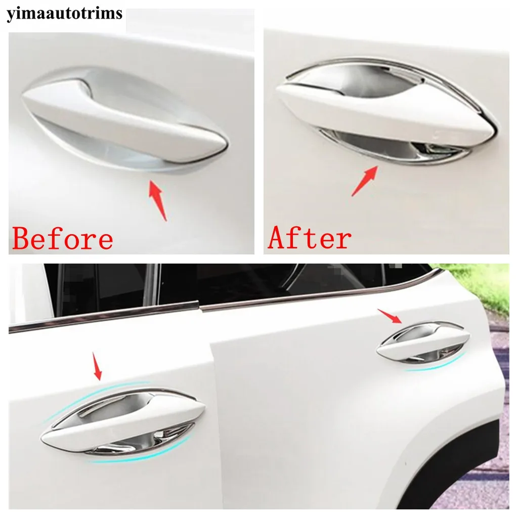 Side Door Handle Bowl Protection Decoration Cover Trim  ABS Chrome Accessories Exterior Kit For LEXUS NX NX200T NX300H 2018 2019