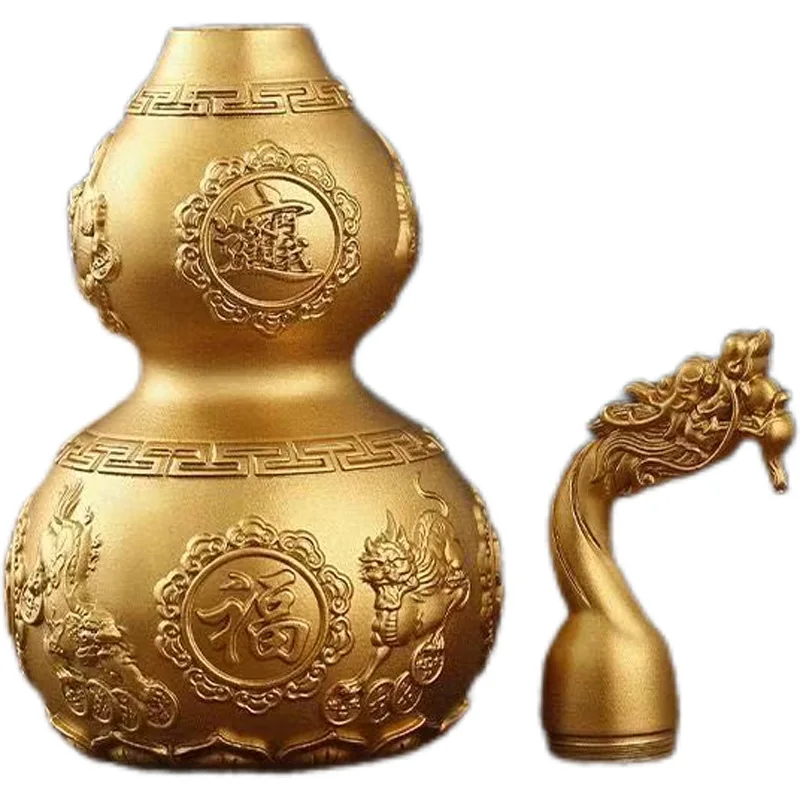 ✅Nafu copper ornament, brass openwork eight-trigram gourd, home and office decoration, craft gift
