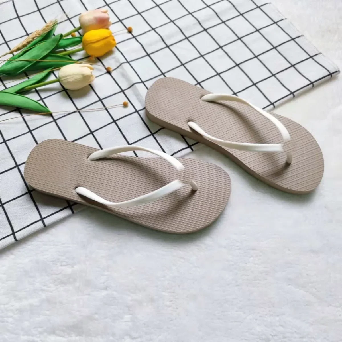 Sandal herringbone bersol tebal, sandal dalam ruangan anti slip EVA sederhana modis luar ruangan